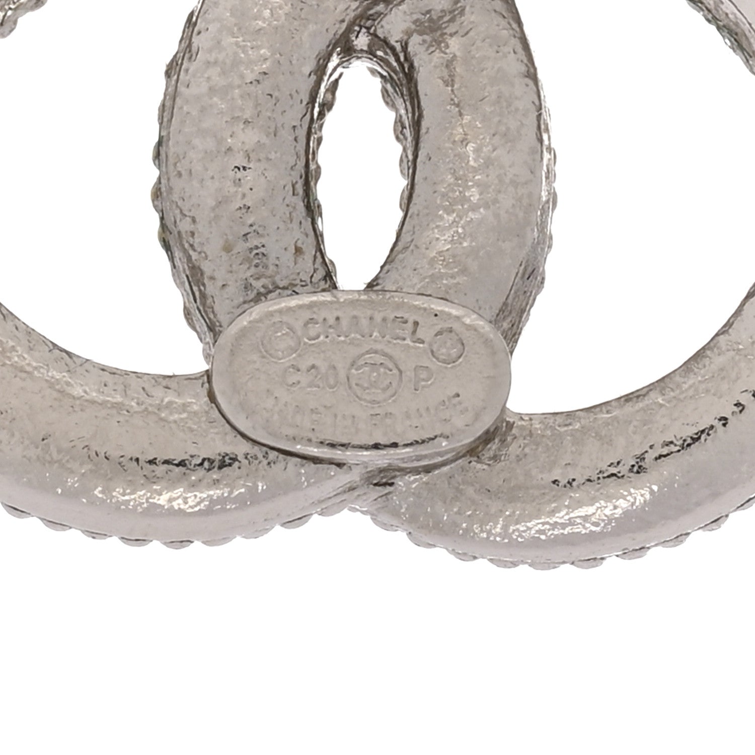 Chanel Crystal CC Earrings Silver 4 of 5