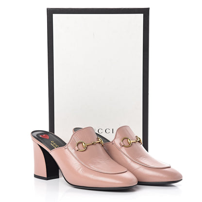 Gucci Malaga Kid Horsebit Princetown Mid Heel Mules 38 Crystal Pink 8 of 8