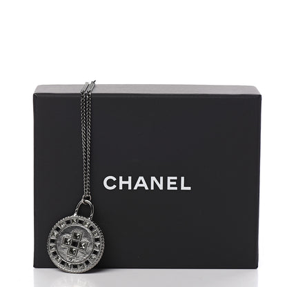 Chanel Crystal CC Medallion Necklace Ruthenium Black 6 of 6