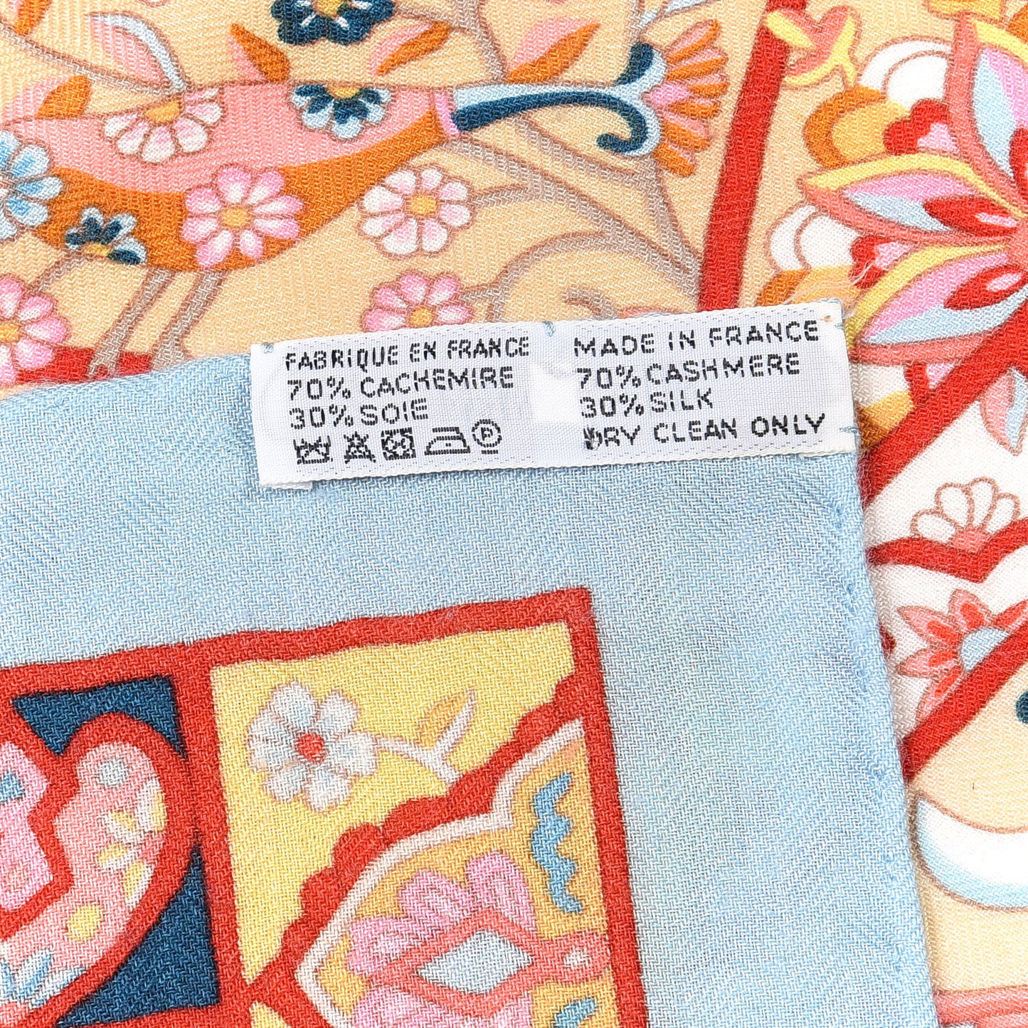Cashmere Silk Au Pays Des Oiseaux Fleurs Shawl 140