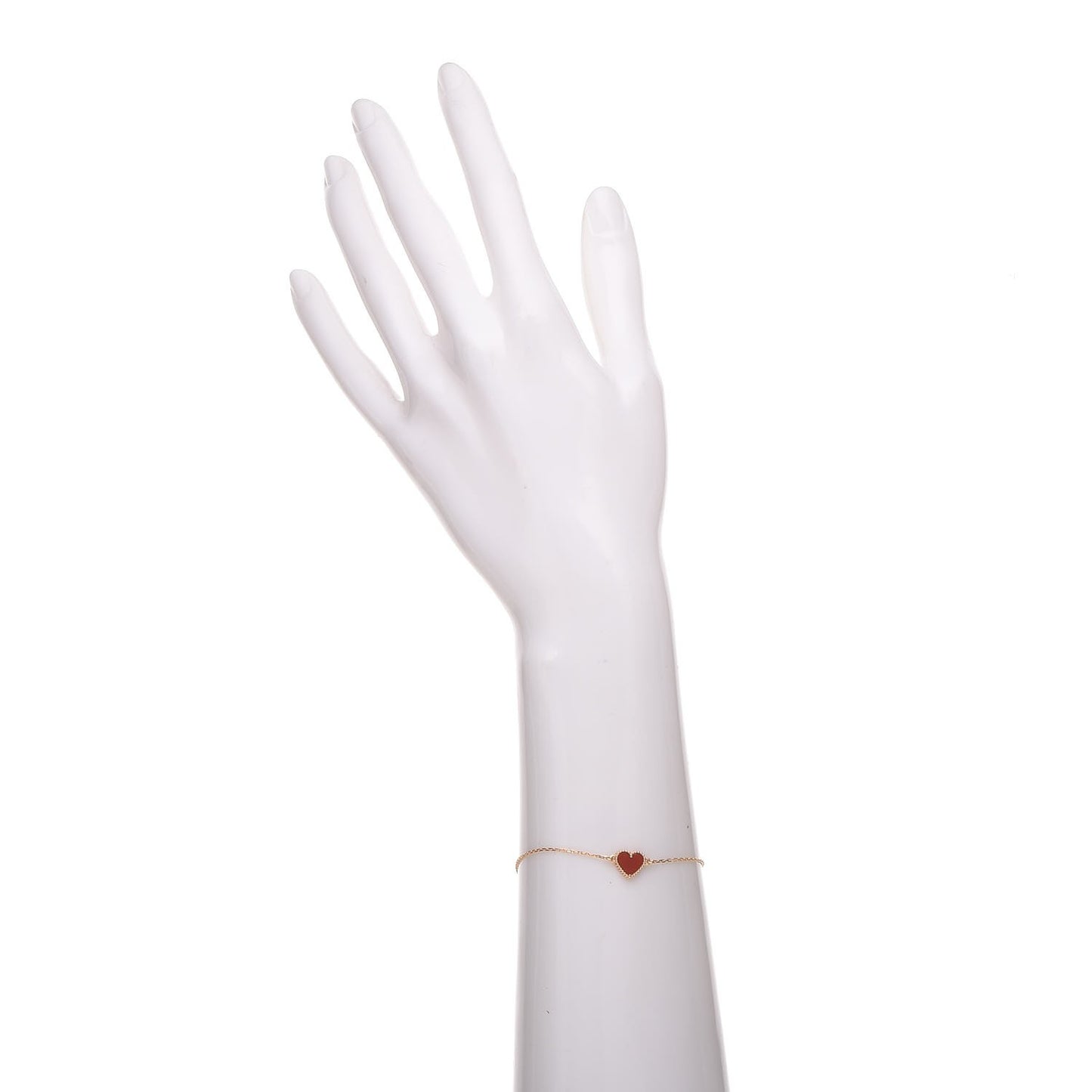 18K Rose Gold Carnelian Sweet Alhambra Heart Bracelet