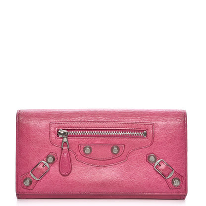 Balenciaga Agneau Giant 12 Silver Hardware Money Wallet Cyclamen 1 of 12