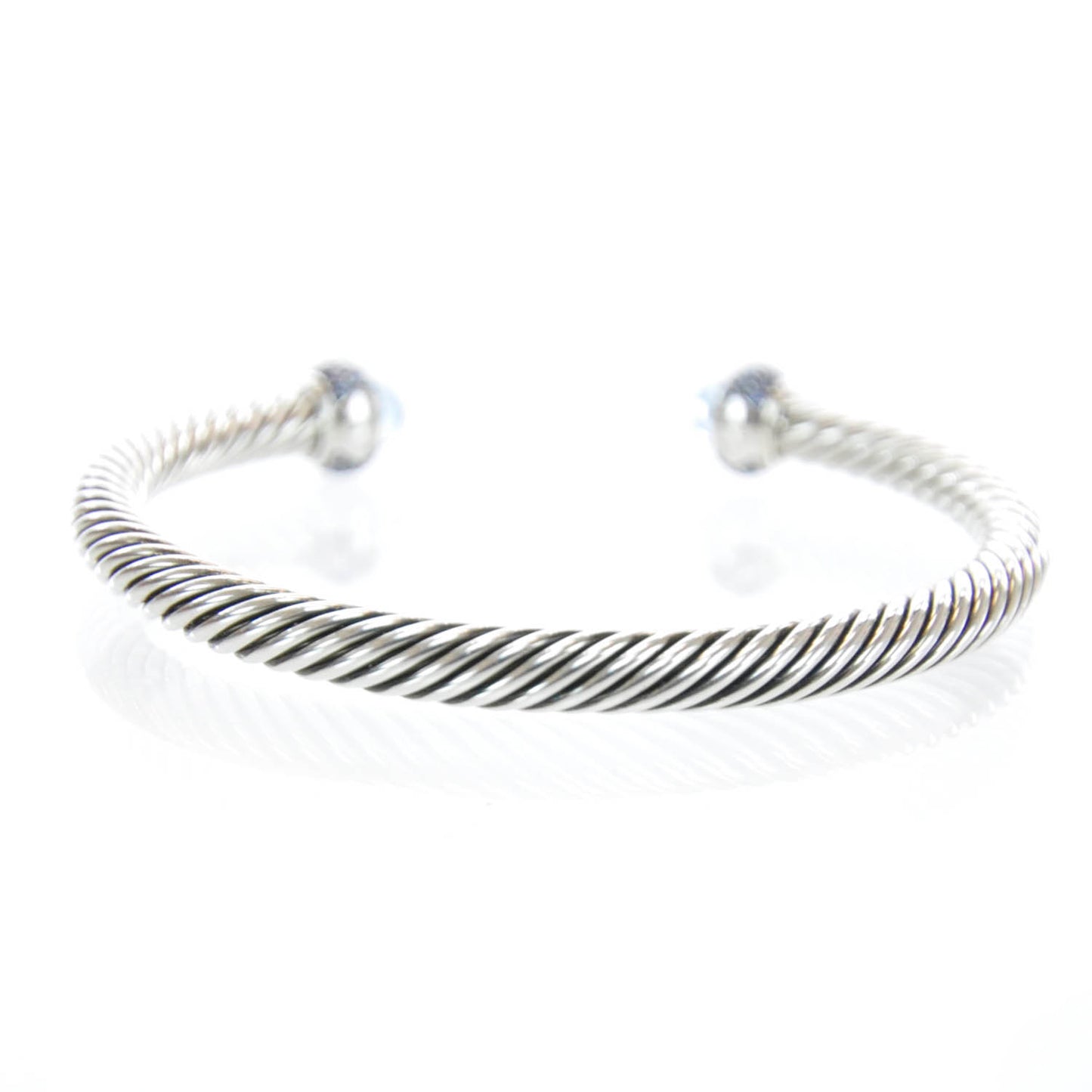 Sterling Silver Blue Topaz Sapphire Cable Cuff
