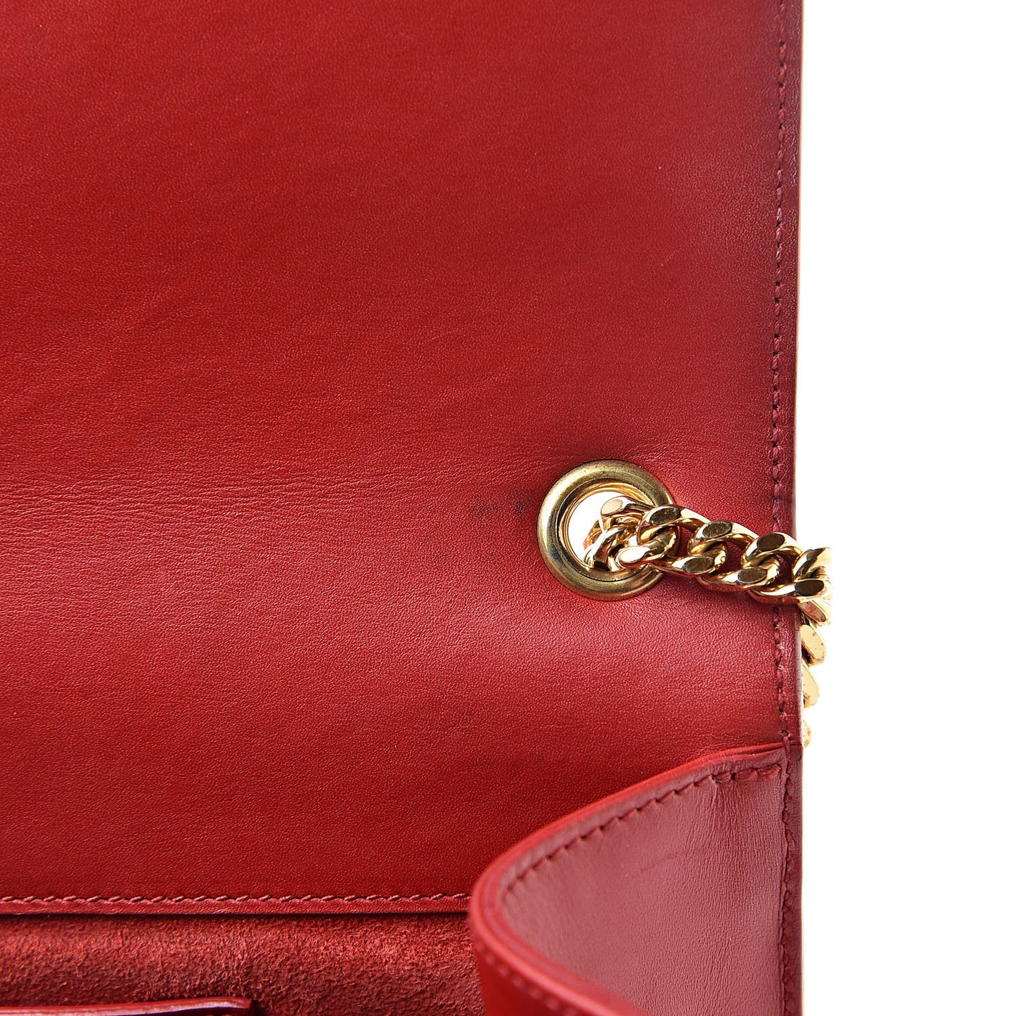 Smooth Calfskin Medium Classic Monogram Kate Tassel Satchel Lipstick Red