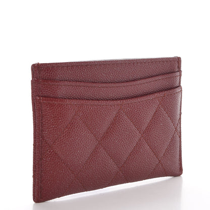Chanel Iridescent Caviar Quilted Card Holder Burgundy 3 of 9