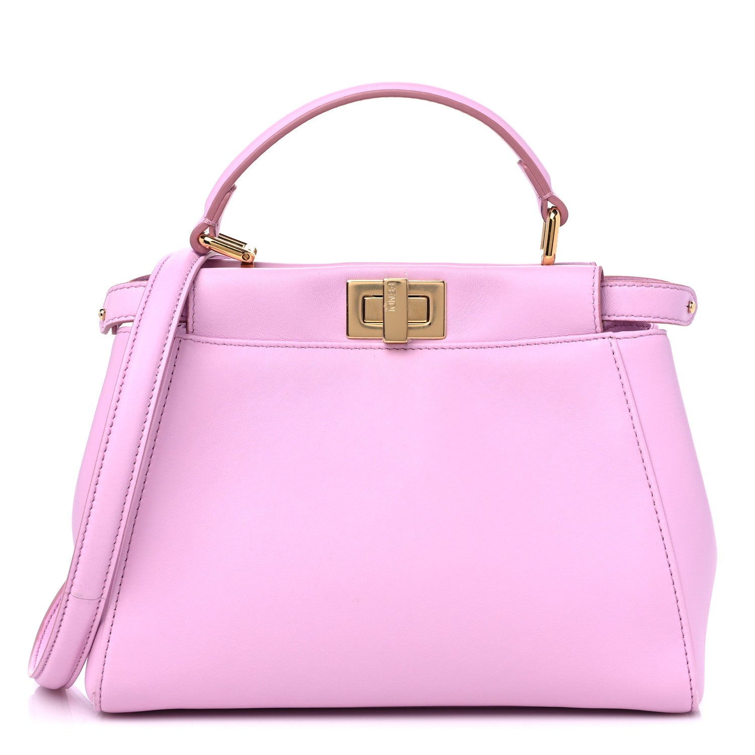 Fendi Nappa Stacked Bar Mini Peekaboo Iconic Satchel Lavanda 1 of 11
