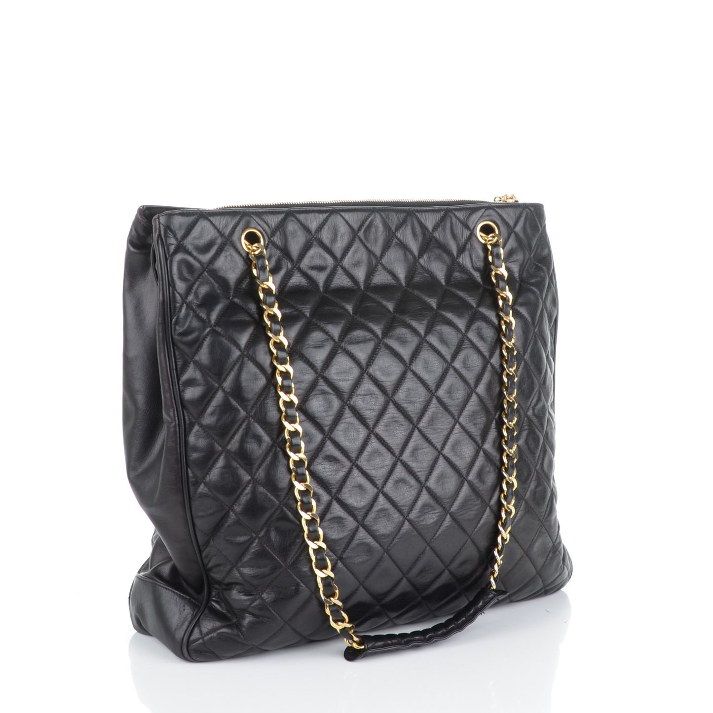 Lambskin Quilted Tote Black
