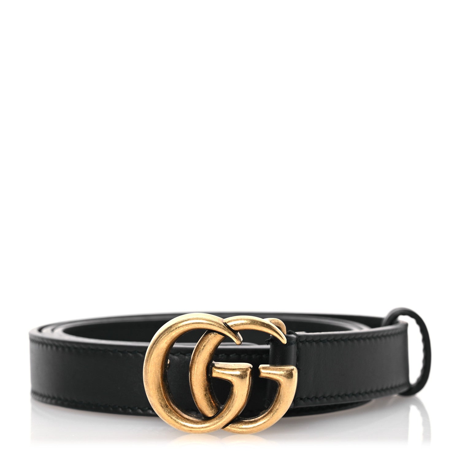 Gucci Calfskin Double G 20mm Belt 80 32 Black 1 of 7