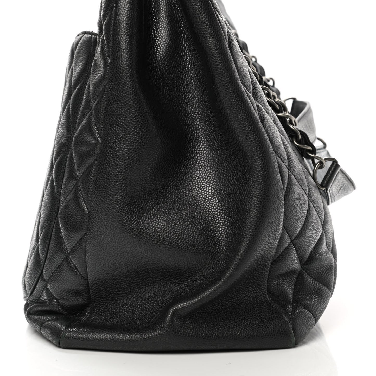 Caviar Quilted XXL Grand Shopping Tote GST Dark Grey