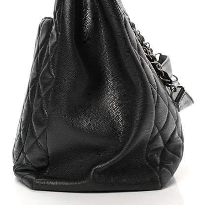 Chanel Caviar Quilted XXL Grand Shopping Tote GST Dark Grey 14 of 17