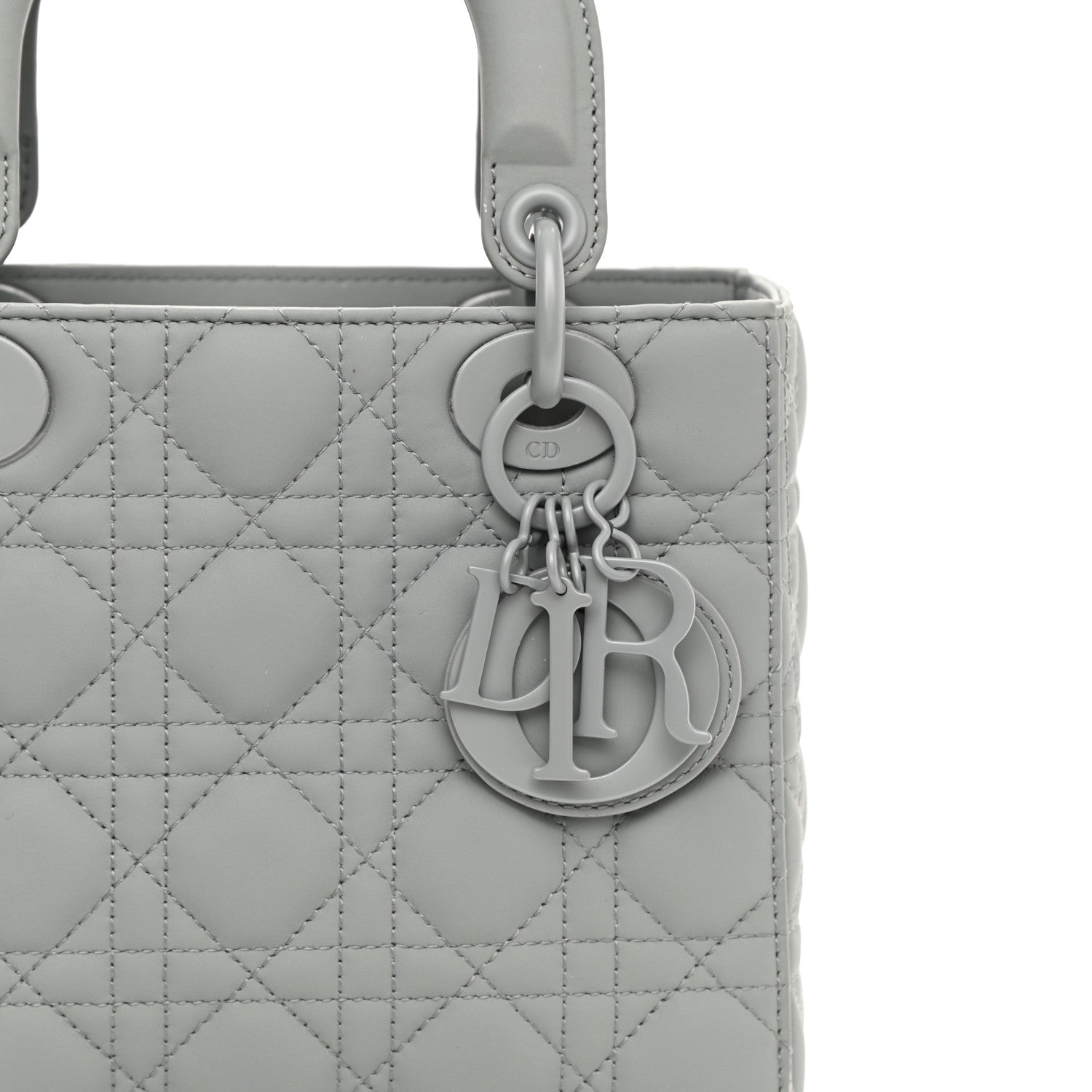 Christian Dior Ultra Matte Calfskin Cannage Small My ABCDior Lady Dior Gray 7 of 11