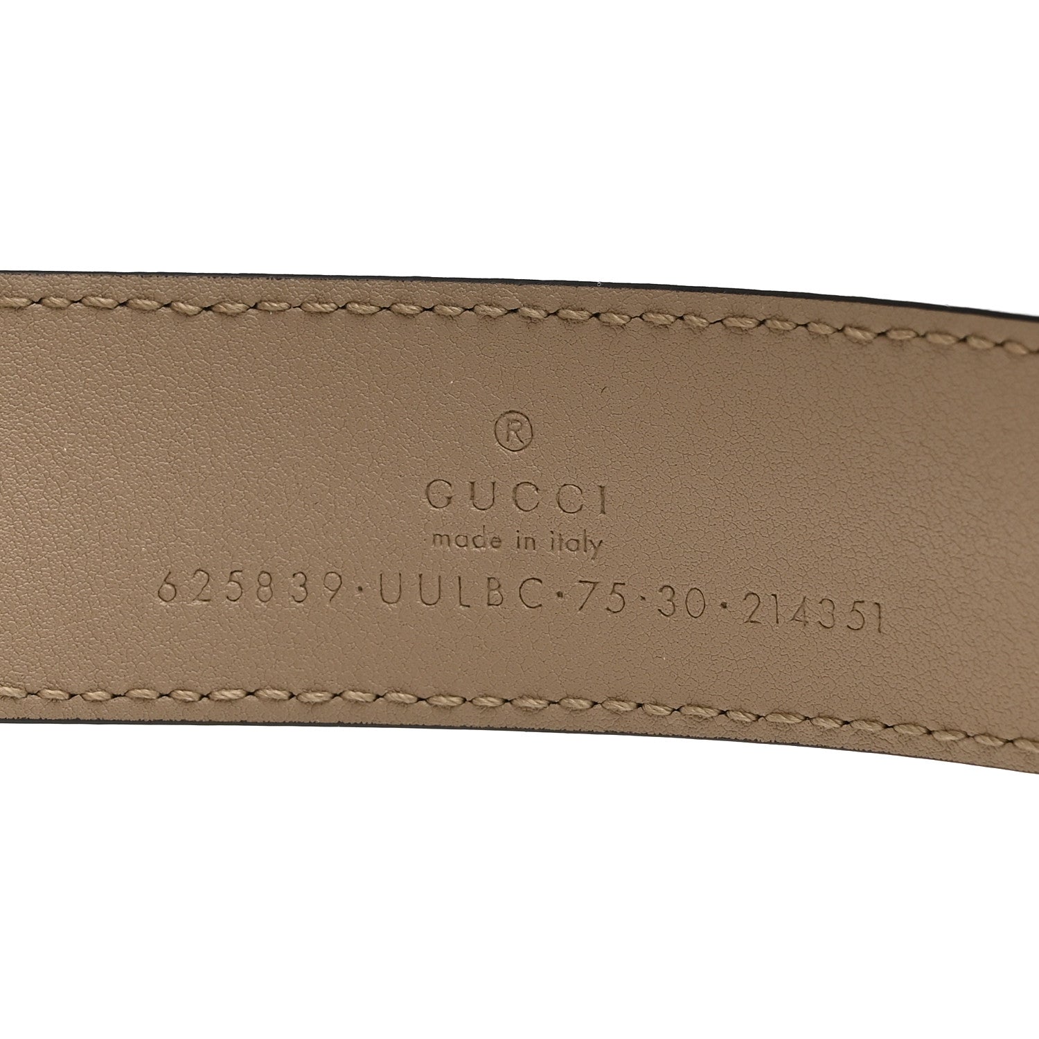 Gucci GG Supreme Monogram Matte Plutone Calfskin Double G 40mm Belt 75 30 Beige Mystic White Oatmeal 3 of 6