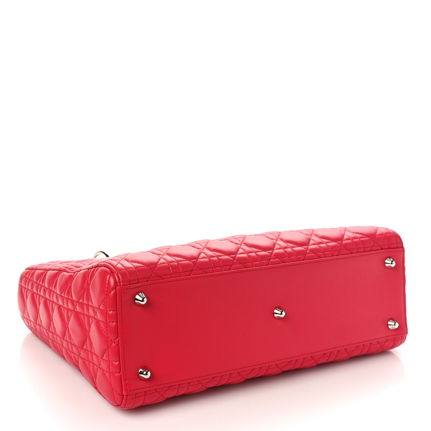 CHRISTIAN DIOR Lambskin Cannage Large Lady Dior Fuchsia