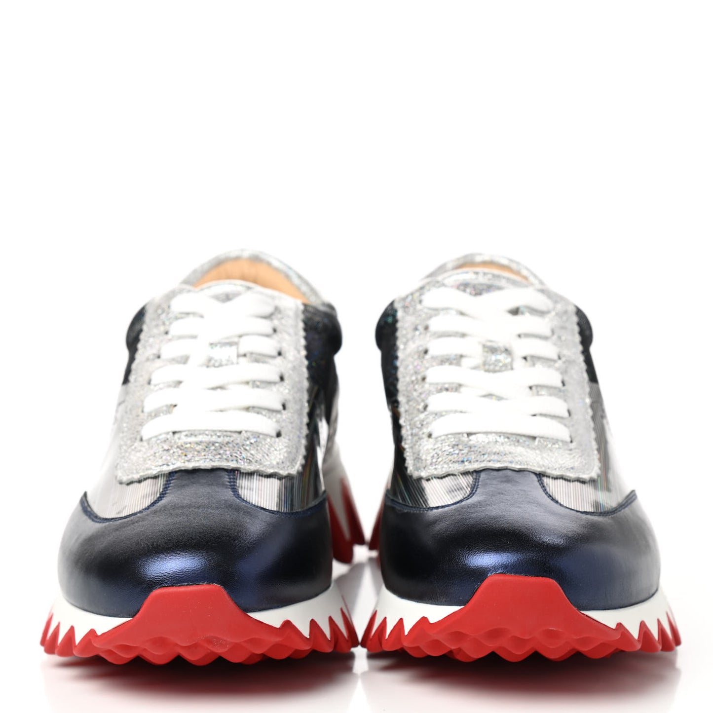 Laminated Nappa Calfskin Disco Queen Womens Loubishark Sneakers 38 Multicolor