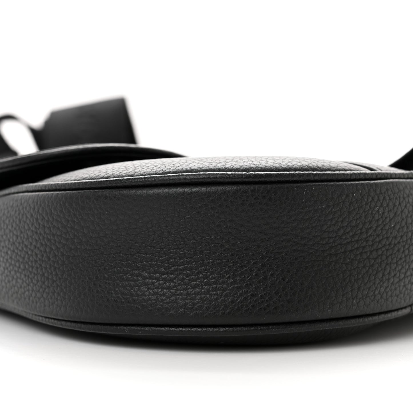 Grained Calfskin Mens Saddle Bag Black