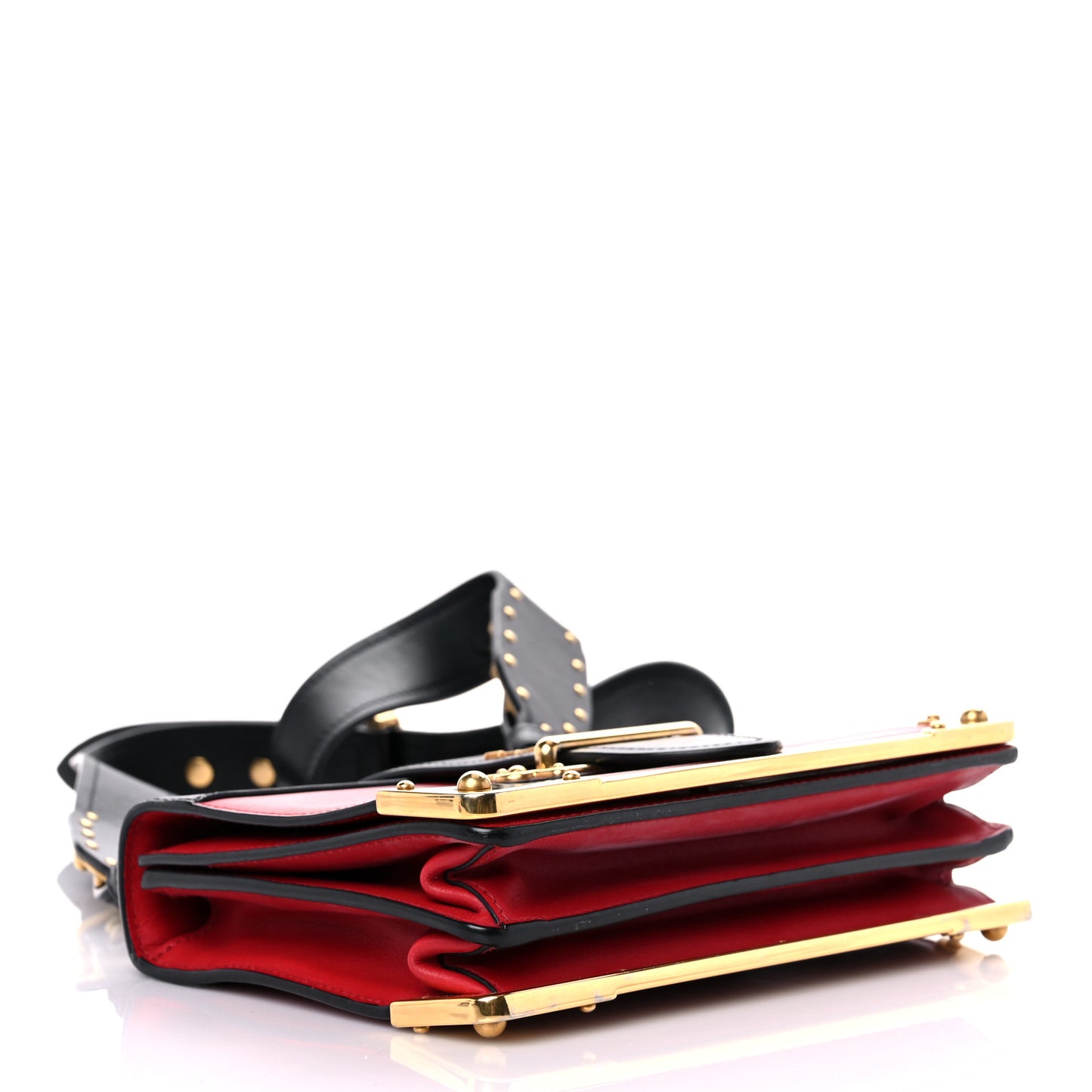 City Calfskin Saffiano Cahier Bag Fuoco Black