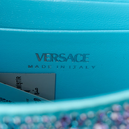 Versace Satin Crystal Studded Mini La Medusa Bag Blue 6 of 10
