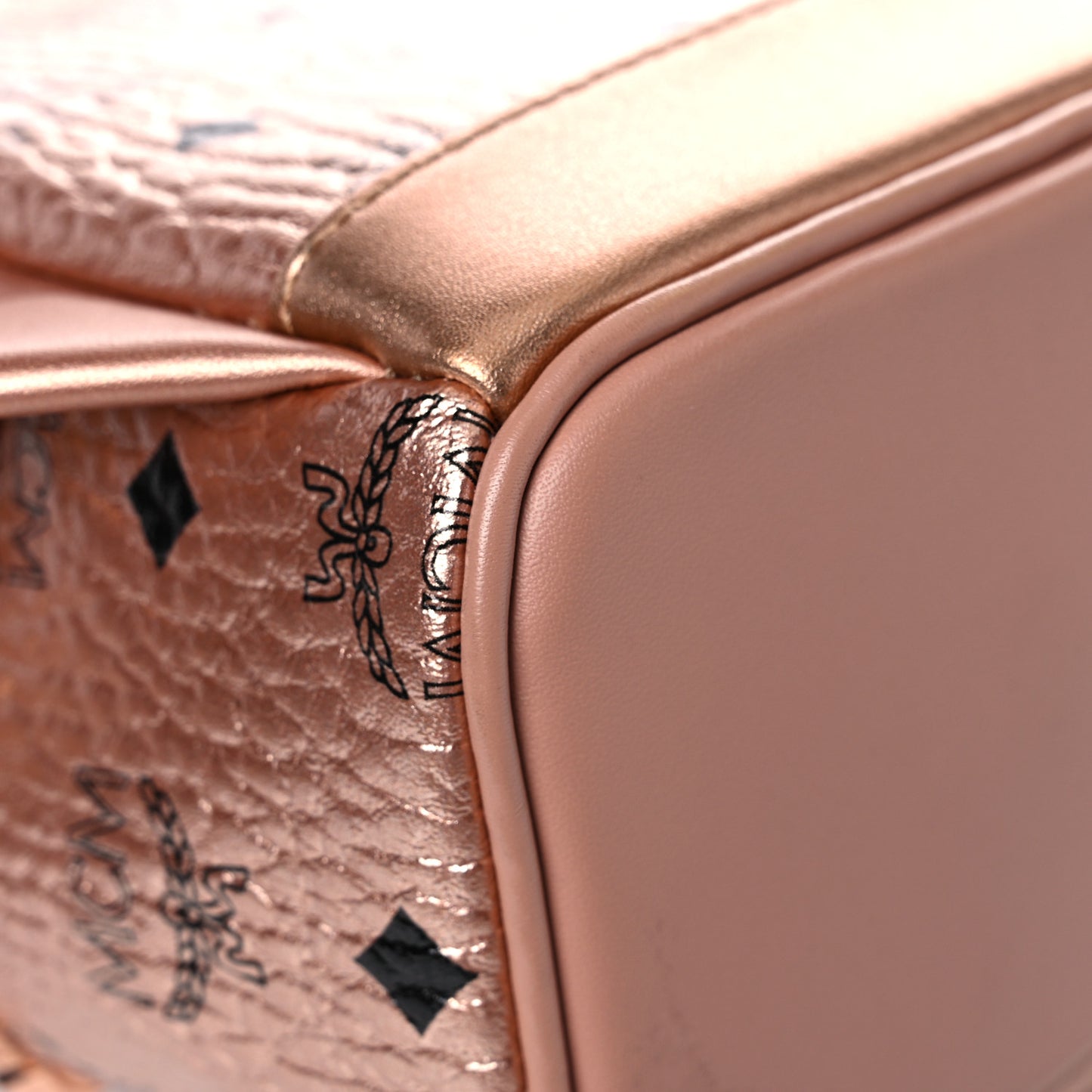 Metallic Visetos Mini Side Stud Stark Backpack Champagne Gold