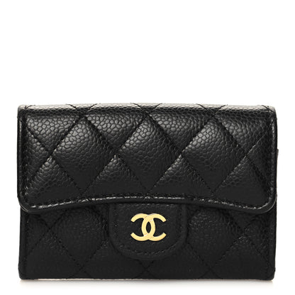 Chanel Caviar Quilted Flap Card Holder Wallet Black 1 of 10