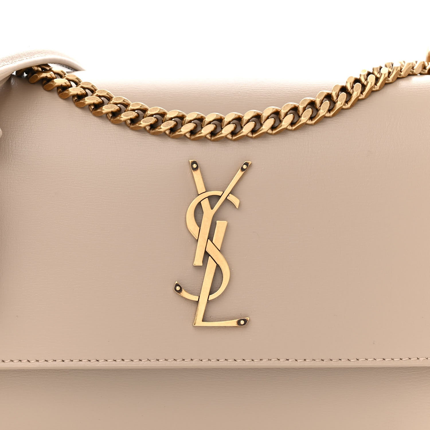 Saint Laurent Calfskin Medium Monogram Sunset Dark Beige 8 of 12