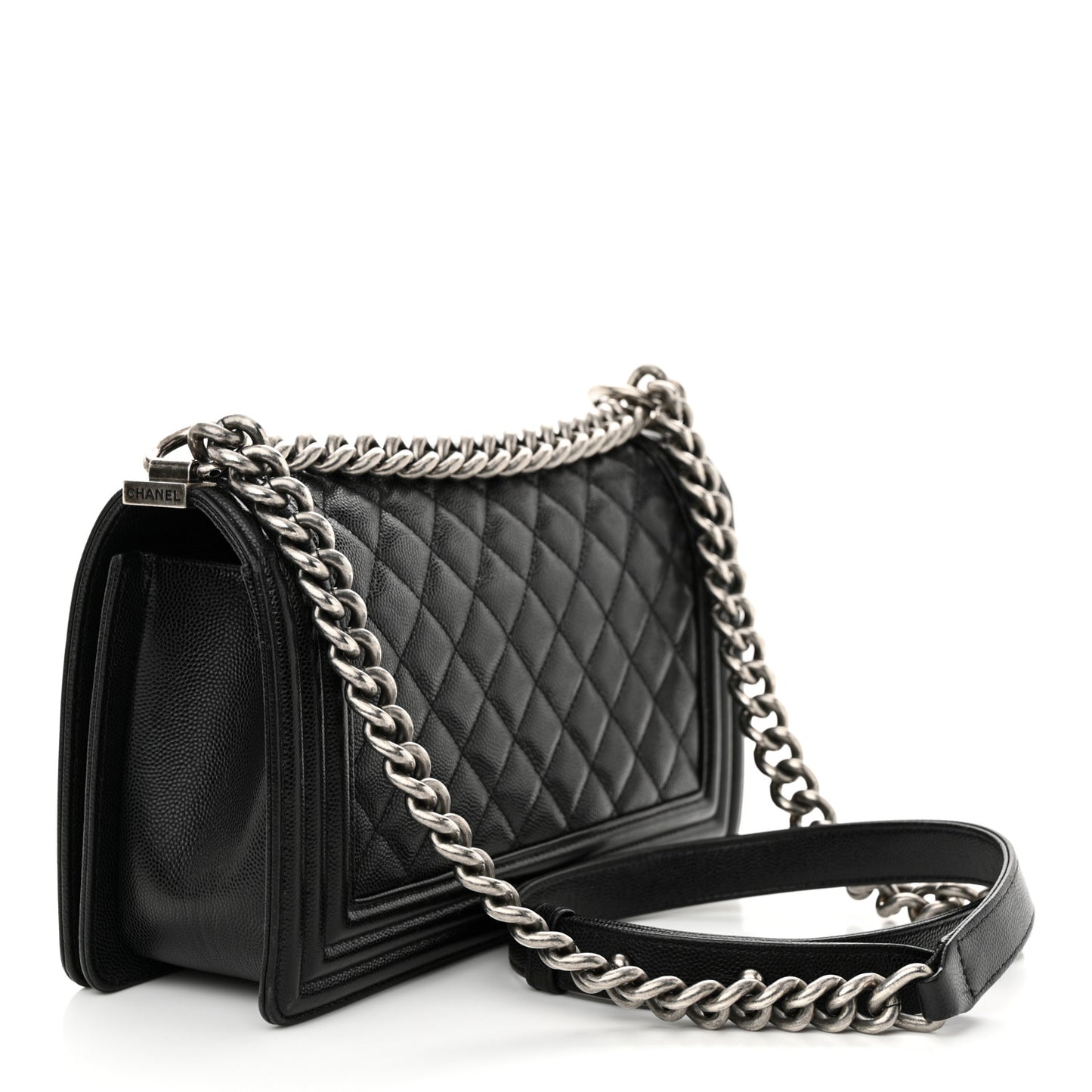 Caviar Quilted Medium Boy Flap Black