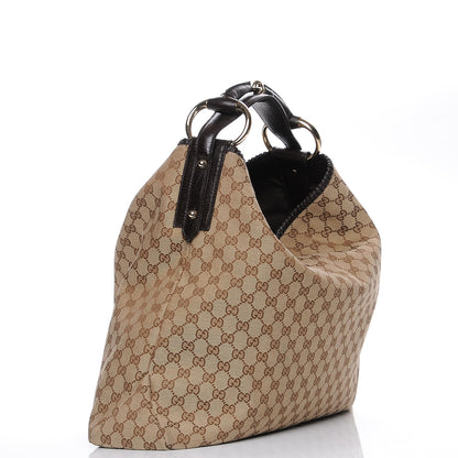 Gucci Monogram Large Horsebit Chain Hobo Dark Brown 3 of 8