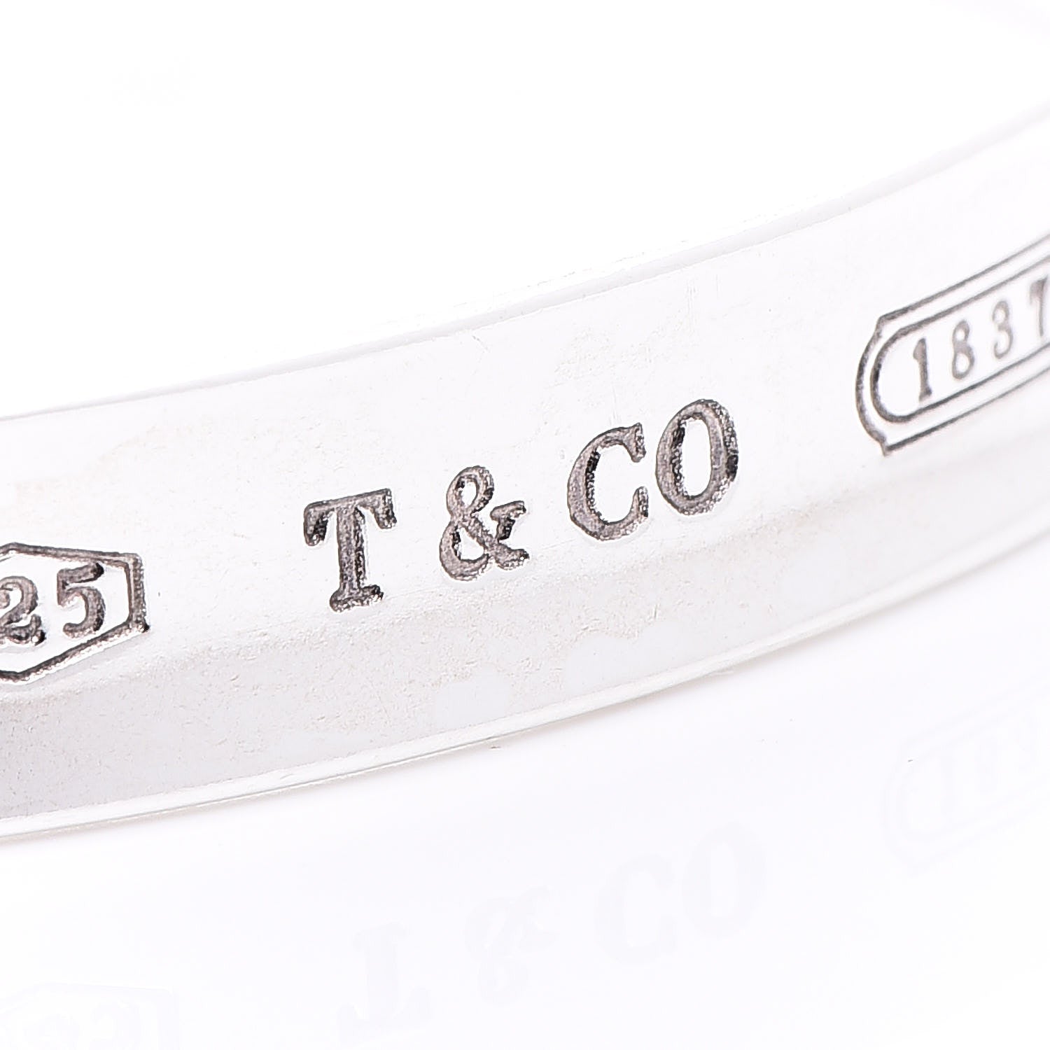 Tiffany Sterling Silver 1837 Bangle Bracelet 6 of 9