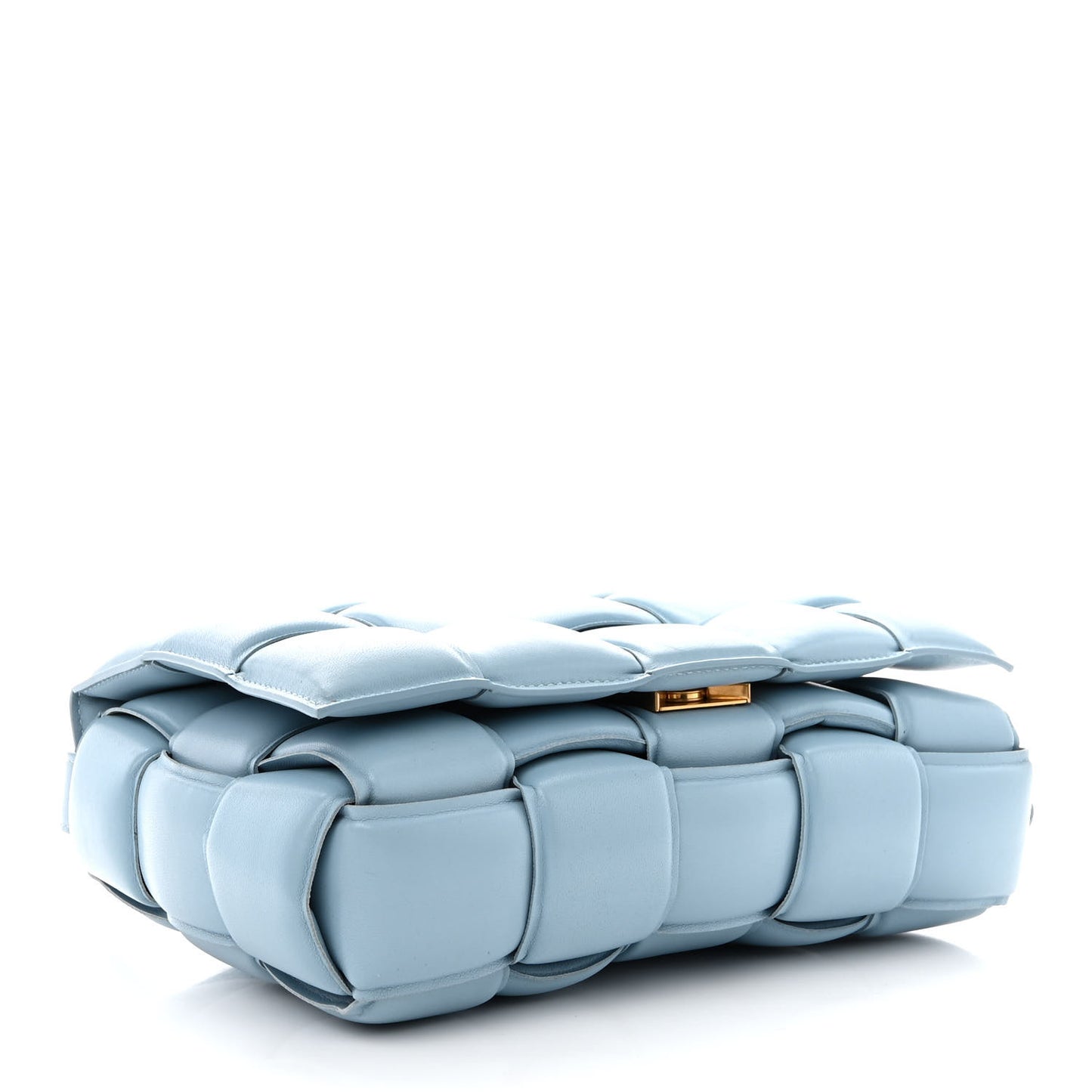 Nappa Maxi Intreccio Padded Cassette Crossbody Bag Ice