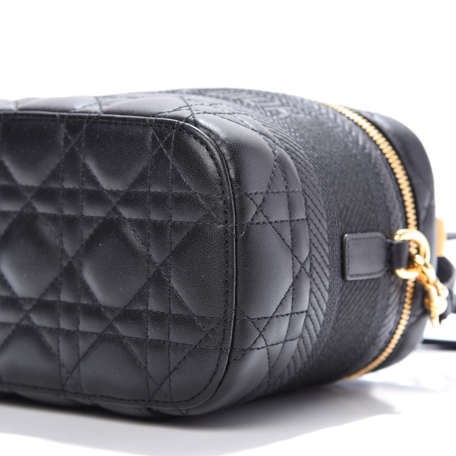 Christian Dior Lambskin Cannage Small Diortravel Vanity Case Black 7 of 8
