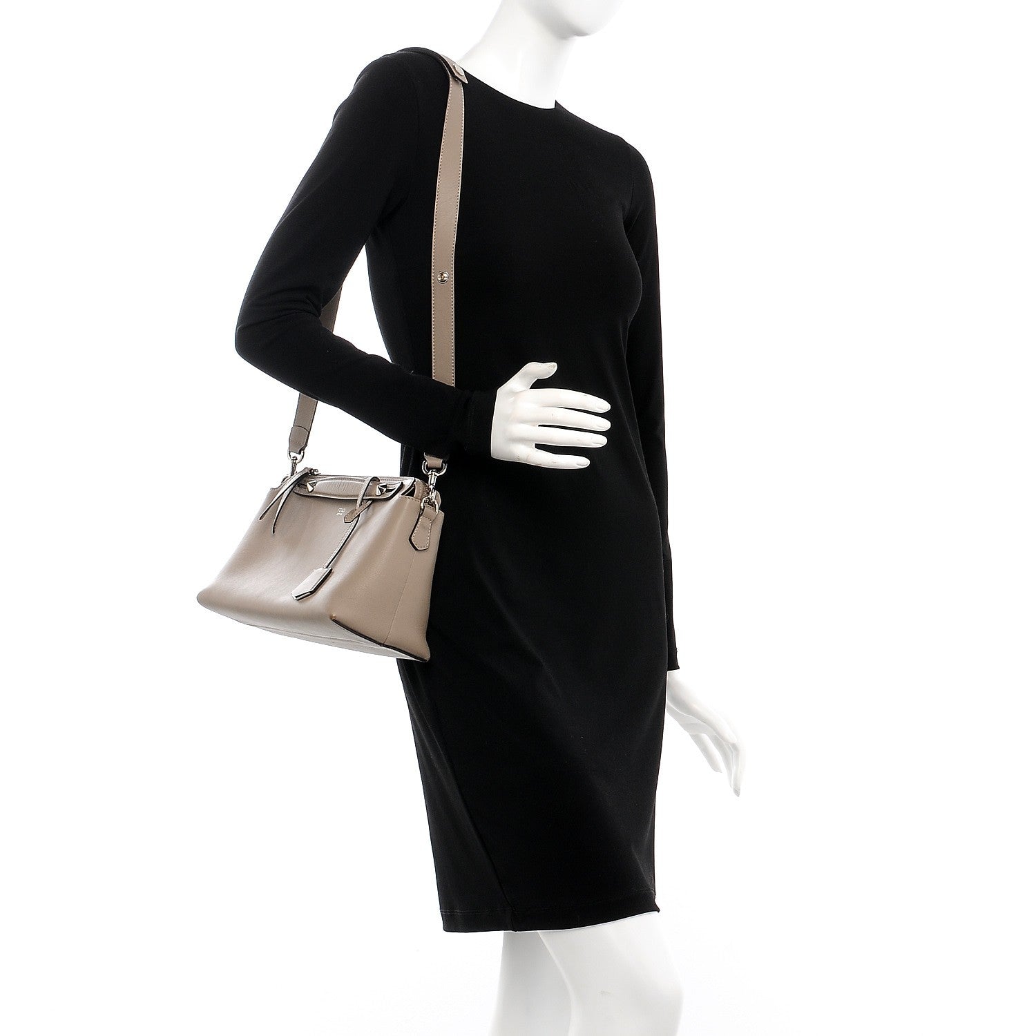Fendi Vitello Dolce Medium By The Way Boston Bag Tortora 2 of 12