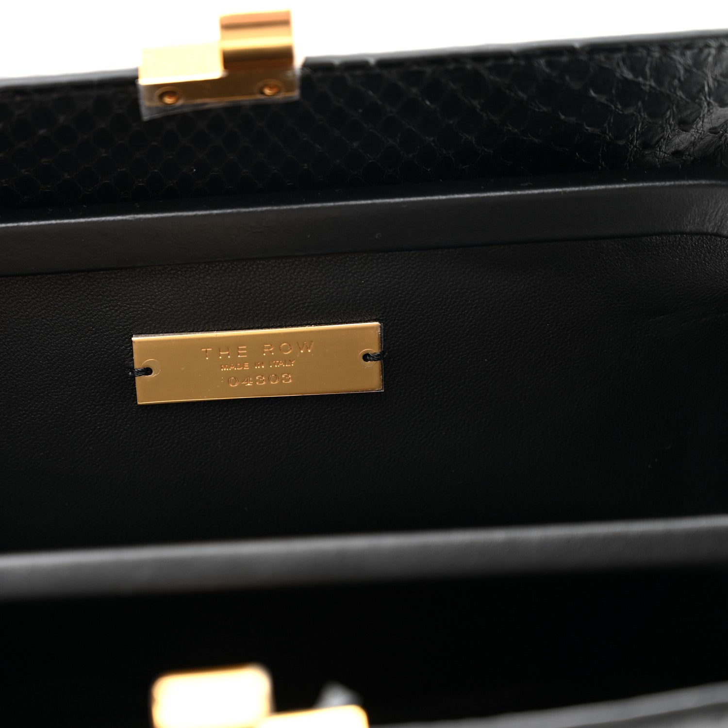 The Row Snakeskin Amazon Clutch Black 6 of 6
