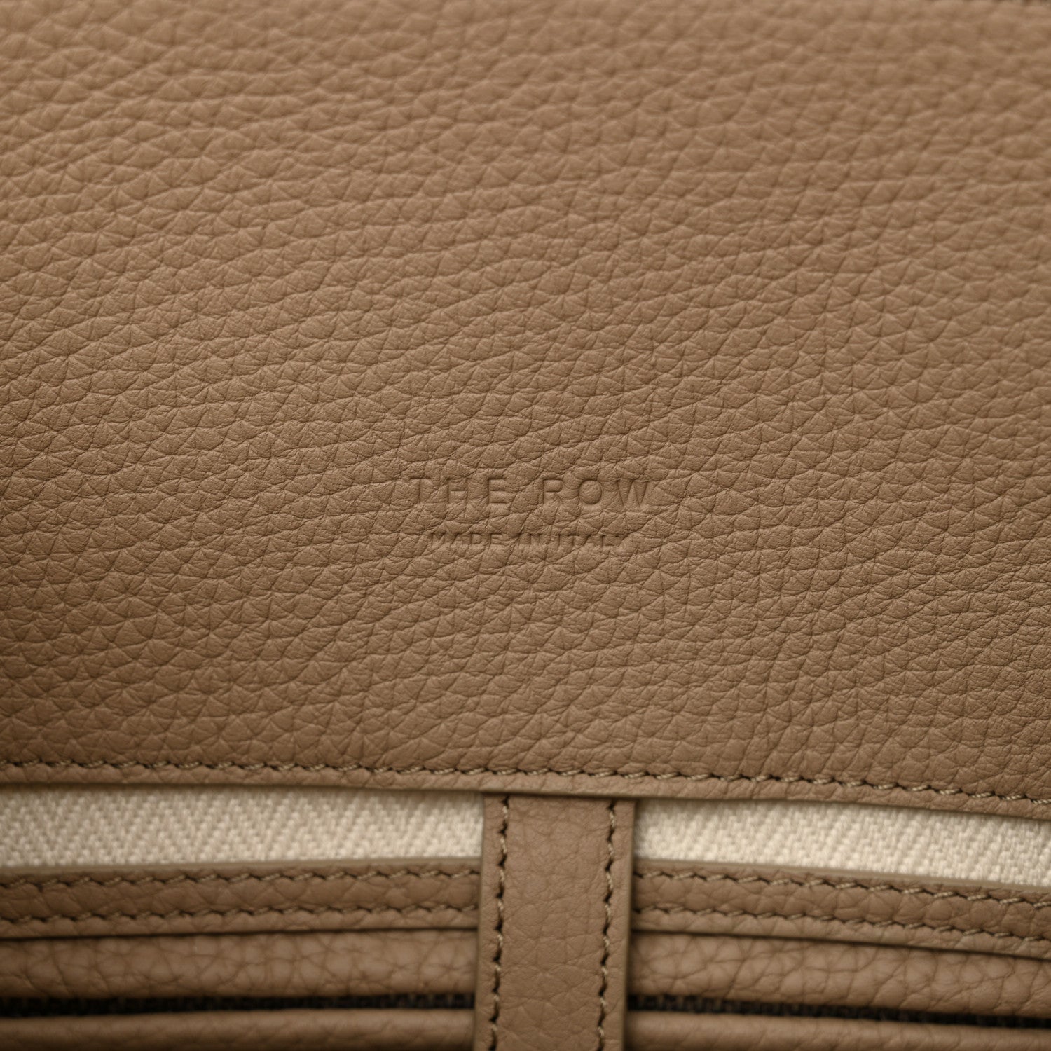 The Row Matte Grained Calfskin Soft Margaux 12 Dark Taupe 1655158