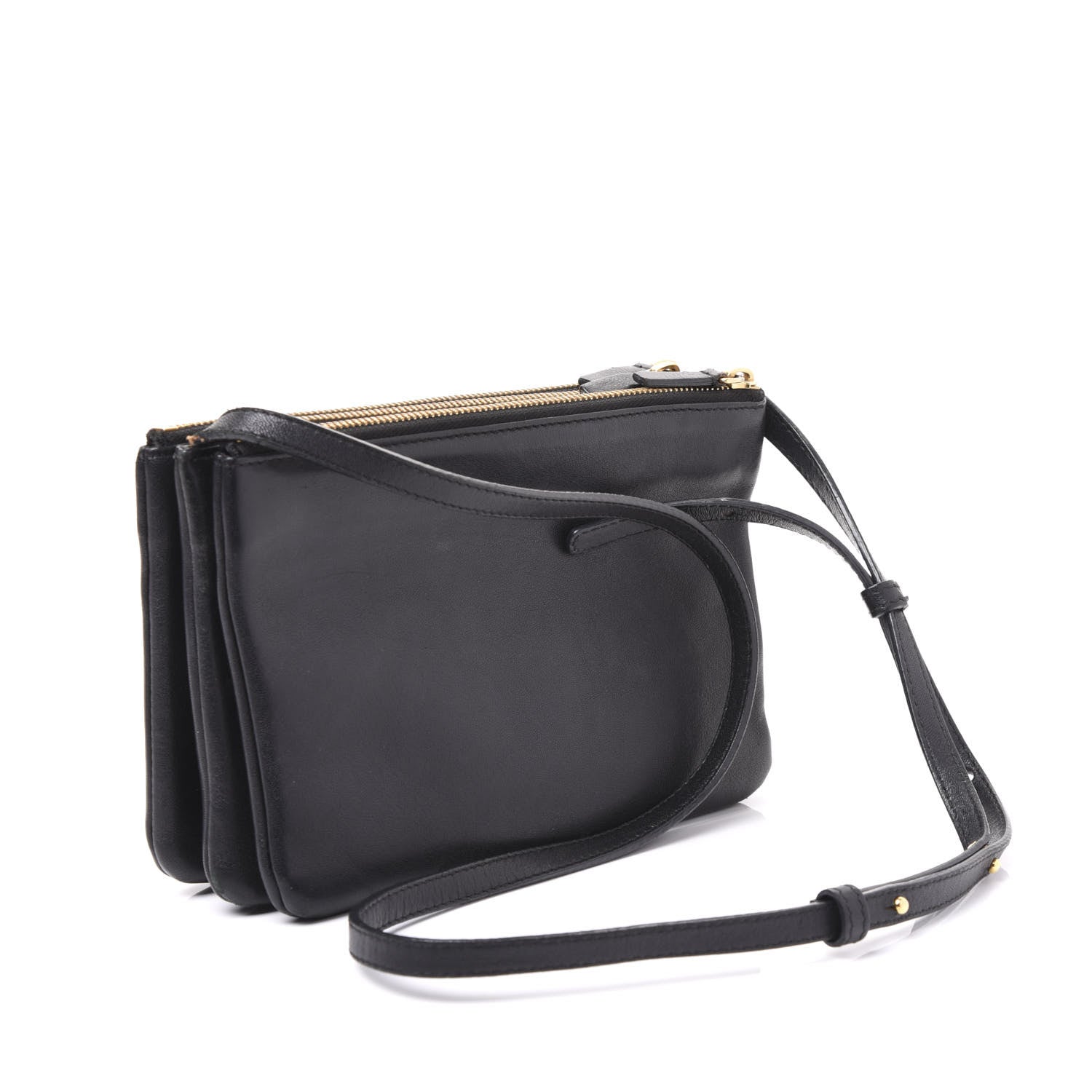 Celine Lambskin Small Trio Crossbody Bag Black 2 of 12