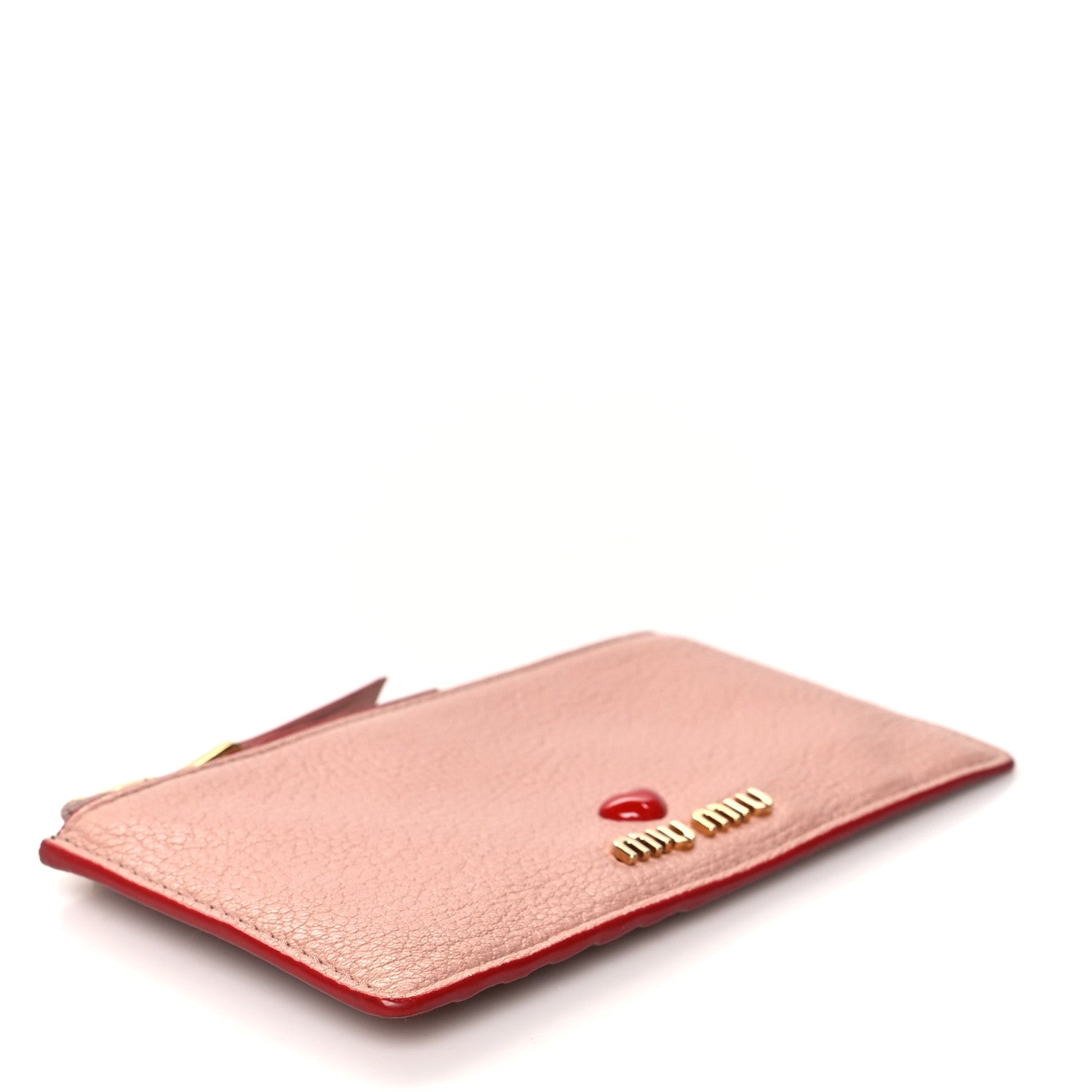 Miu Miu Goatskin Madras Love Zip Card Holder Orchidea 4 of 7