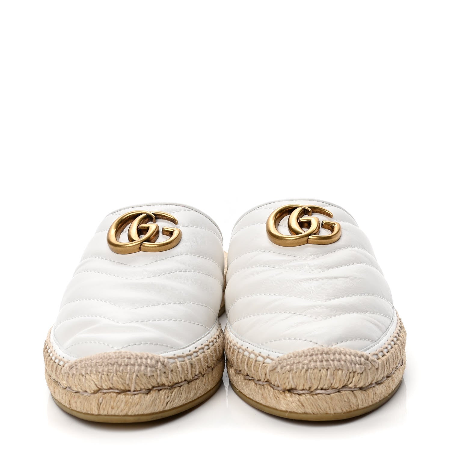 Gucci Nappa Matelasse GG Marmont Espadrille Slippers 38.5 Great White 2 of 6