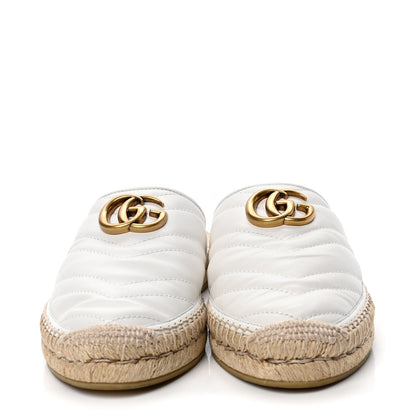 Gucci Nappa Matelasse GG Marmont Espadrille Slippers 38.5 Great White 2 of 6