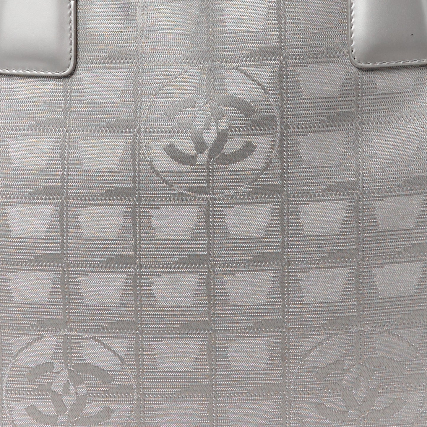 Metallic Nylon Small Travel Tote Silver