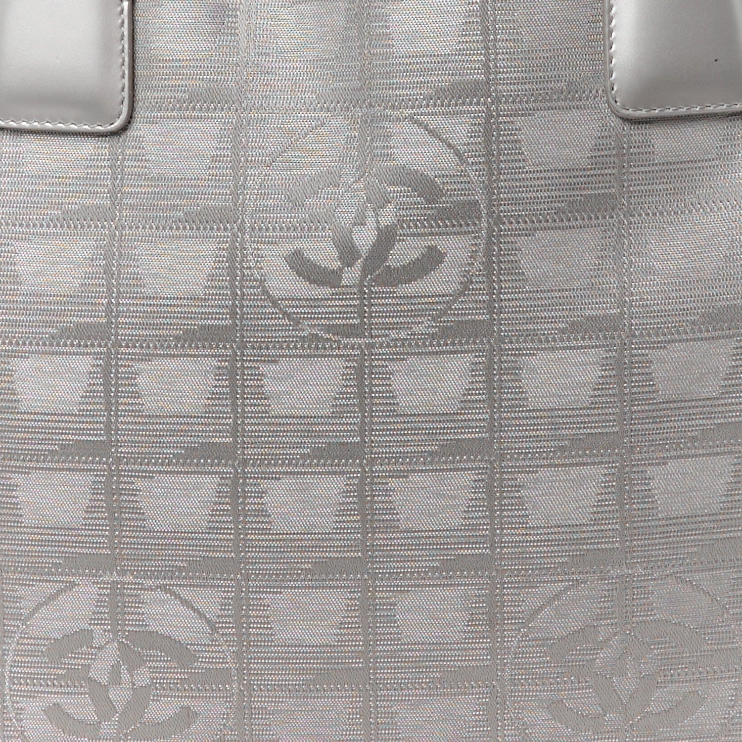 Chanel Metallic Nylon Small Travel Tote Silver 9 of 12