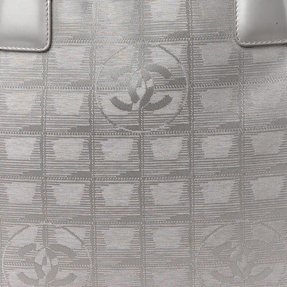 Chanel Metallic Nylon Small Travel Tote Silver 9 of 12
