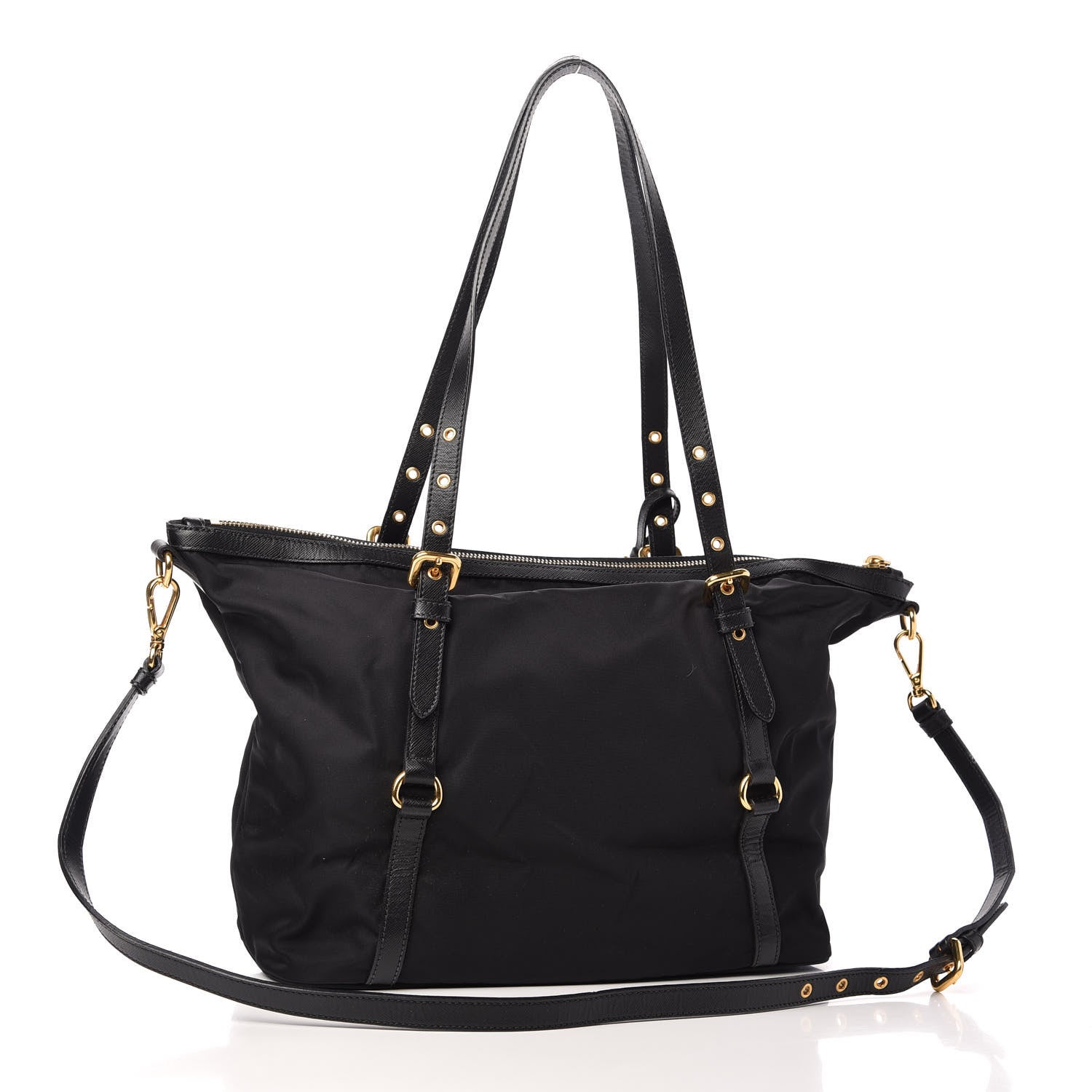 Prada Saffiano Tessuto Nylon Tote Black 3 of 11