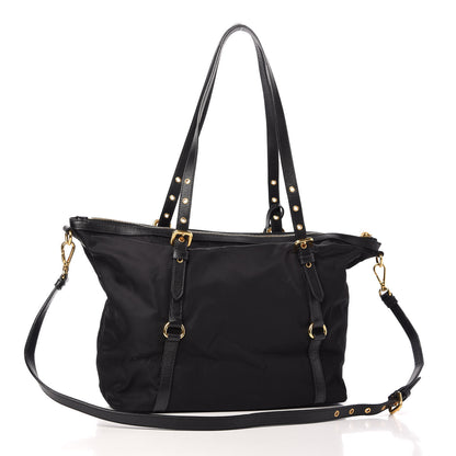 Prada Saffiano Tessuto Nylon Tote Black 3 of 11