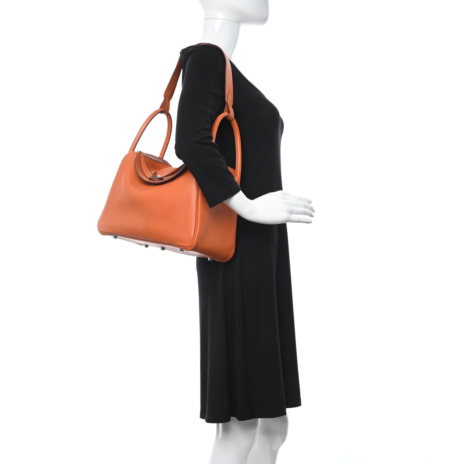 Hermes Taurillon Clemence Lindy 30 Orange 2 of 14