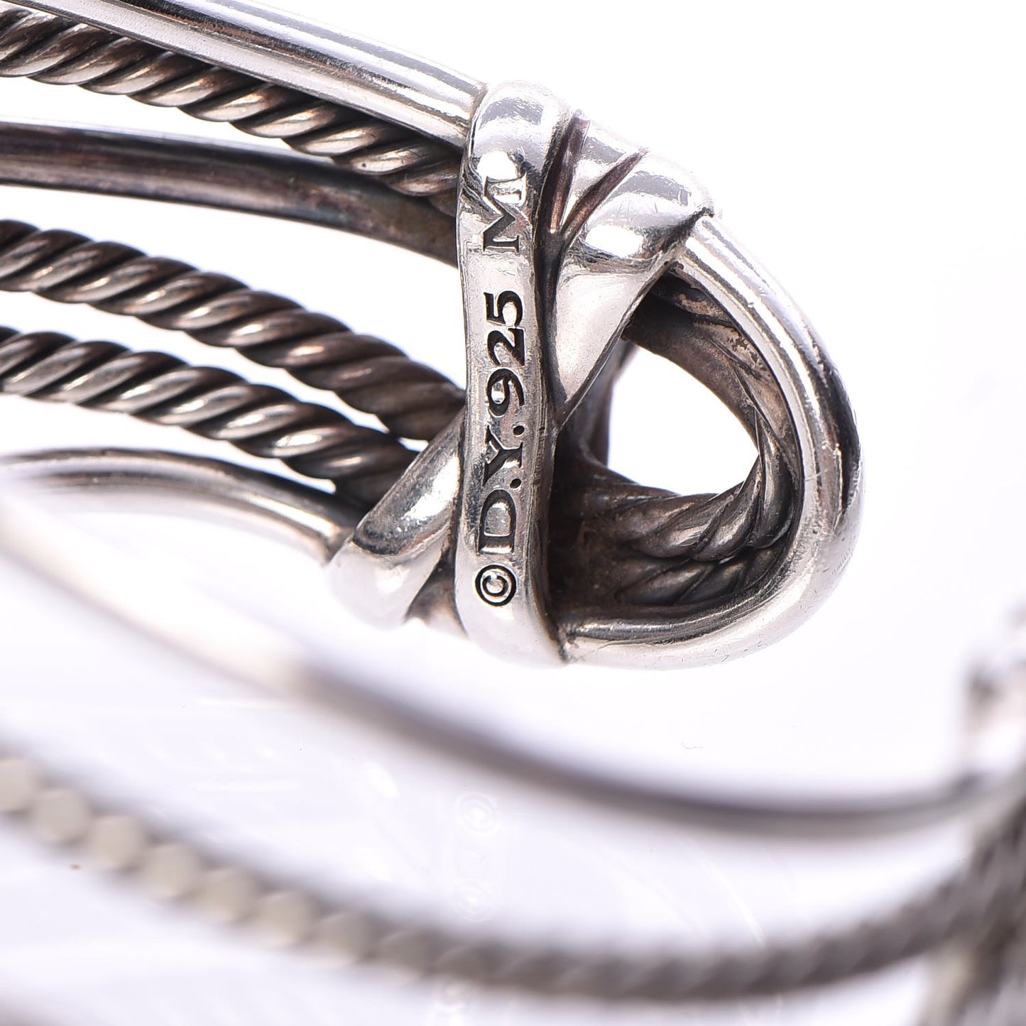 Sterling Silver Narrow Crossover Cuff Bracelet