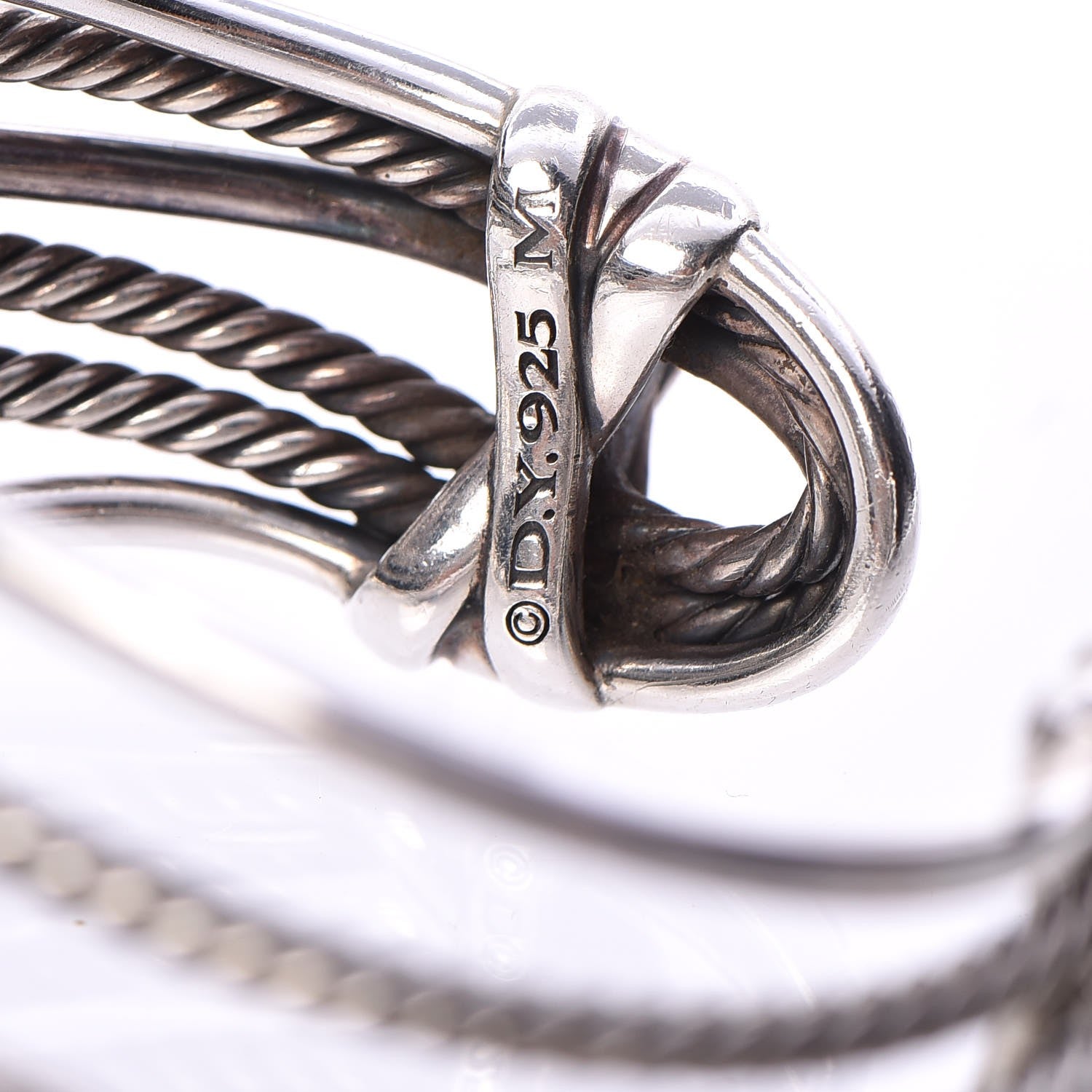 David Yurman Sterling Silver Narrow Crossover Cuff Bracelet 4 of 4