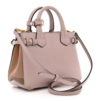 Burberry Derby Calfskin House Check Small Banner Tote Pink 3 of 13