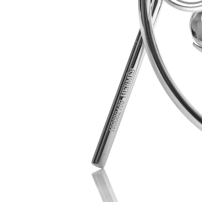 Hermes Sterling Silver MM Loop Earrings 5 of 7