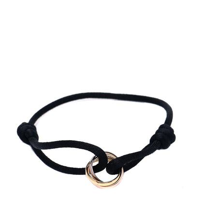 Cartier 18K Pink Yellow White Gold Trinity Adjustable Cord Bracelet Black 3 of 9