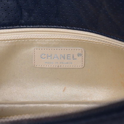 Chanel Calfskin Perforated 50's Satchel Marine Fonce 6 of 10