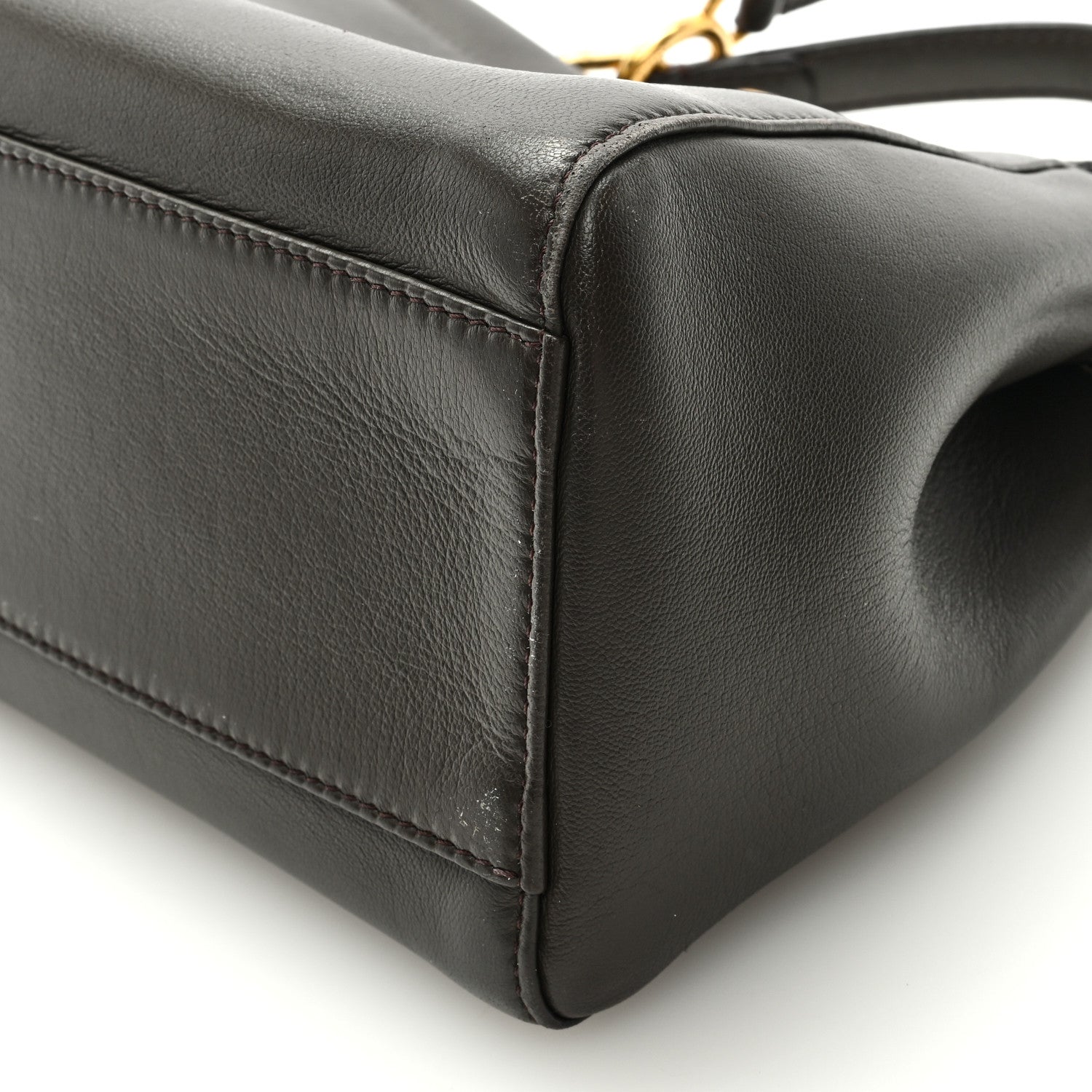 Fendi Nappa Mini Peekaboo Iconic Satchel Carbone 9 of 9