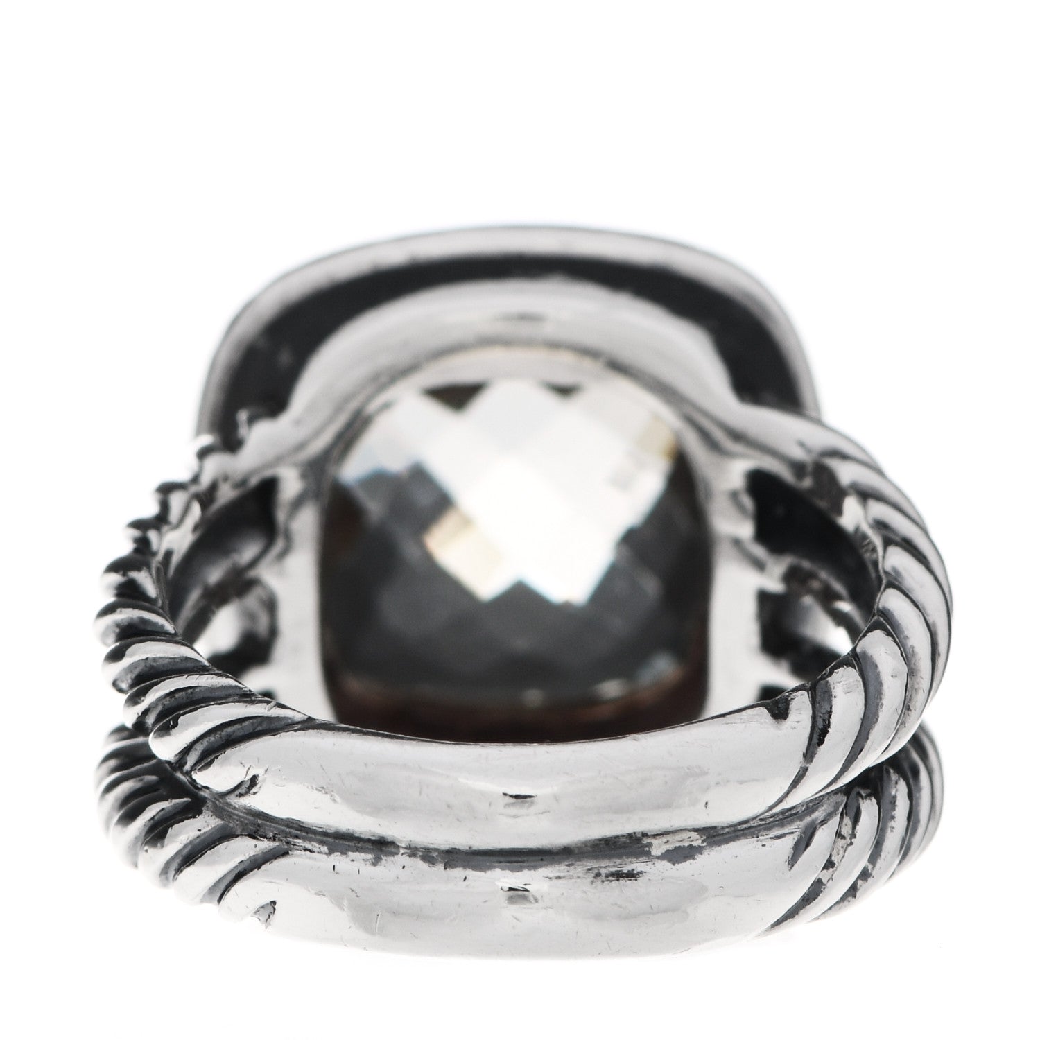 David Yurman Sterling Silver Diamond Prasiolite 11mm Albion Ring 52 6 4 of 5